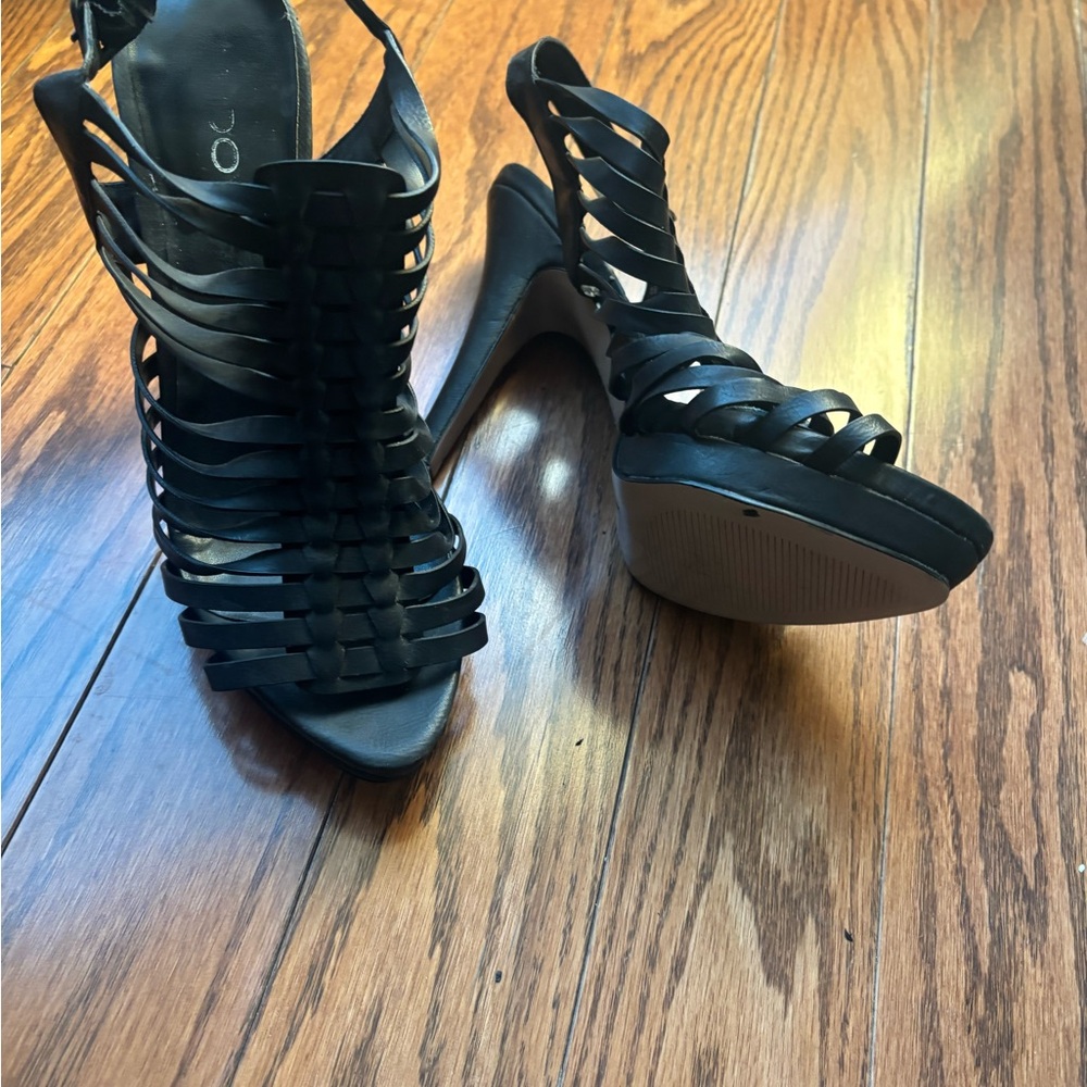 Black High Heel Open Toe Sandals